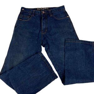 5ive Jungle Five Wall Of Life Blue Wide Skateboard Jeans 32‎